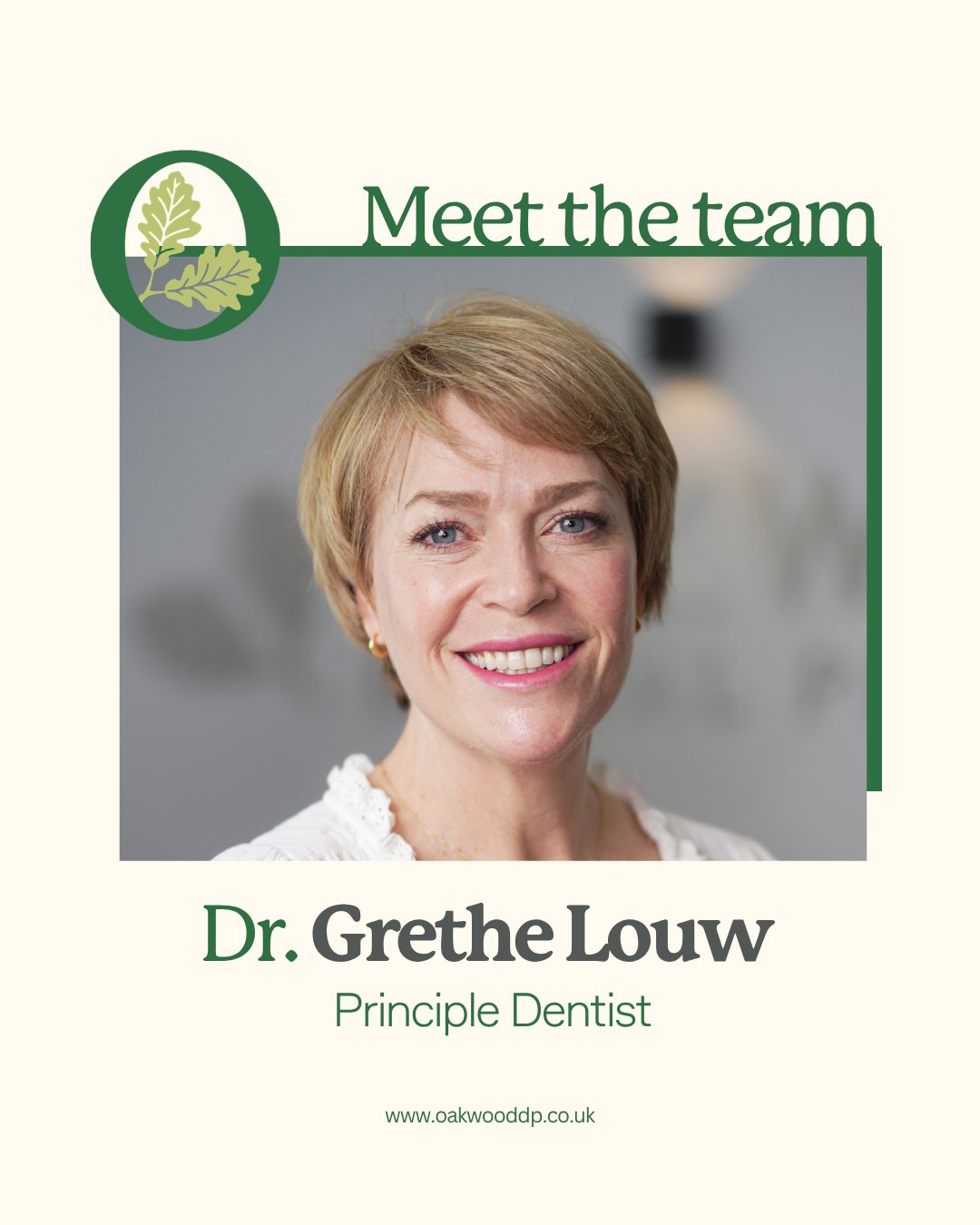 Meet Dr. Grethe Louw ✨🦷
Our principal dentist, Grethe has over 25 years of experience and a passion for creating beautiful, confident smiles. Known for her gentle approach and eye for detail, she specialises in Invisalign, cosmetic dentistry, and facial aesthetics.
Outside the practice, she enjoys family life, dancing, gardening, and getting creative with silversmithing 💛