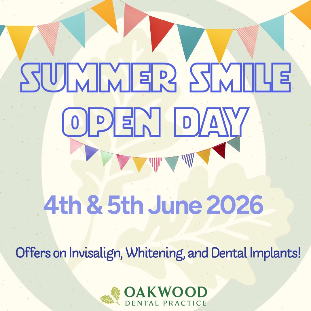 🦷 YOUR NEW SMILE STARTS HERE 🦷
Join us at the Oakwood Dental Practice Open Days on the 4th & 5th June 2026 for exclusive smile makeover offers! ✨
Enjoy special event discounts on:
✔ Invisalign
✔ Professional Teeth Whitening
✔ Dental Implants
Come and speak with our experienced team, explore your treatment options, and take the first step towards a more confident smile 😁
📅 4th & 5th June 2026
📍 Oakwood Dental Practice, Botley, SO30 2ES
Secure your place today!
#SmileMakeover #Invisalign #DentalImplants #TeethWhitening #OpenDay #OakwoodDental